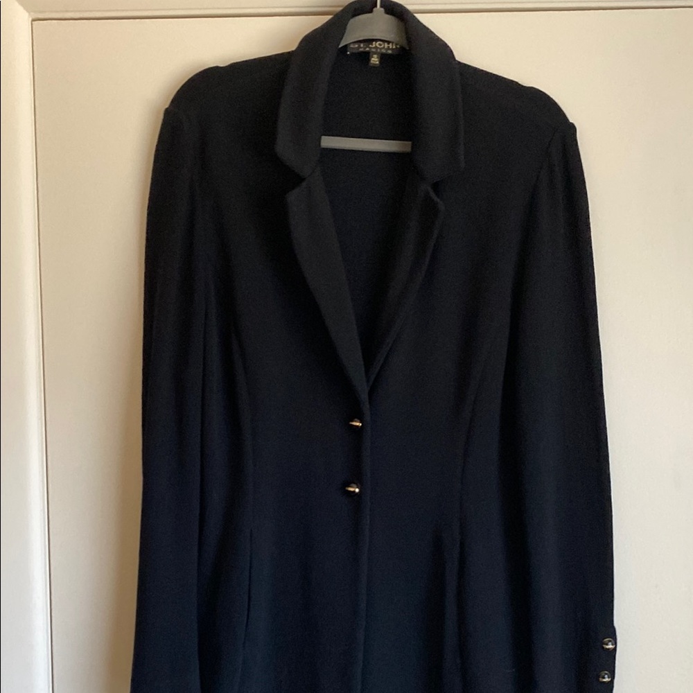 St. John Black Blazer Classic Suit Jacket